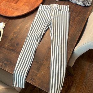 Hudson Nico White Grey Striped skinny jeans